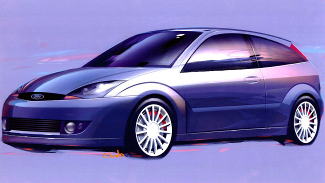 Обои картинки фото 295824, рисованное, авто, мото, 1999, ford, focus
