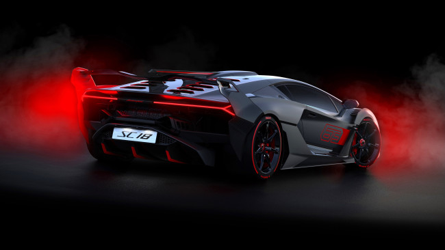 Обои картинки фото lamborghini sc18, автомобили, lamborghini, серый, дым