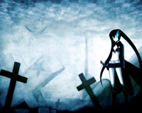 Картинка аниме black rock shooter