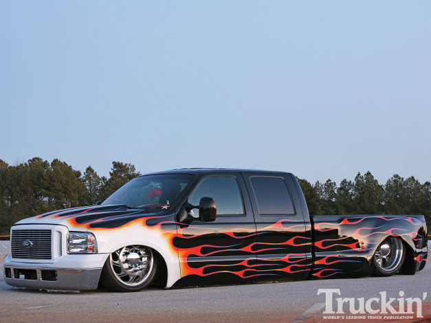 Обои картинки фото 1999, ford, f350, автомобили, custom, pick, up