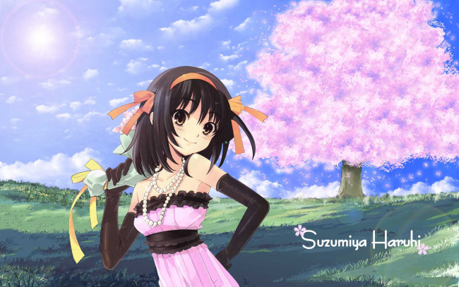 Обои картинки фото the, melancholy, of, haruhi, suzumiya, аниме