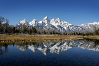Картинка природа горы озеро пейзаж деревья