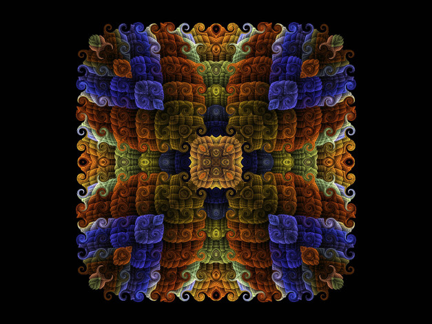 Обои картинки фото 3д, графика, fractal, фракталы, узор, тёмный, фрактал