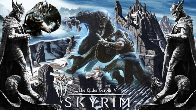 Обои картинки фото the, elder, scrolls, skyrim, видео, игры, монстр