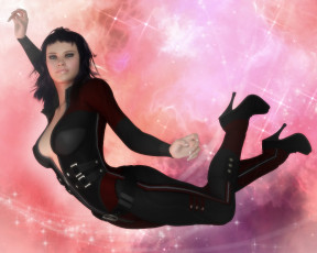 Картинка 3д графика people люди 3d звезды падение костюм девушка