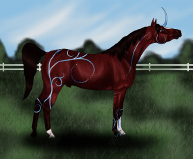 Картинка рисованные животные сказочные мифические лошадь