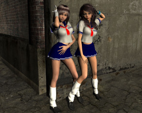 Картинка 3д графика people люди девушки форма