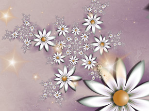 Картинка 3д графика flowers цветы фрактал лепестки узор