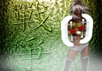 обоя 3д, графика, fantasy, фантазия, девушка, оружие, фон