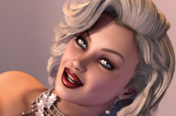 Картинка 3д графика portraits портрет лицо девушка улыбка