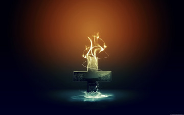 Картинка 3д графика religion религия всплеск пламя крест