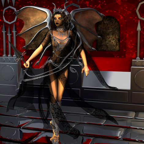 Обои картинки фото 3д, графика, fantasy, фантазия, доспехи, копье, девушка