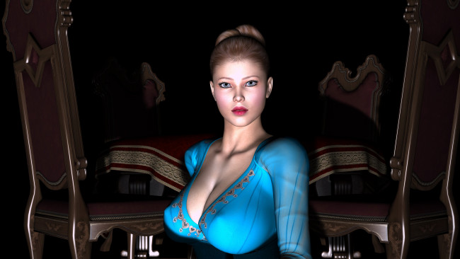 Обои картинки фото 3д, графика, people, люди, девушка, взгляд
