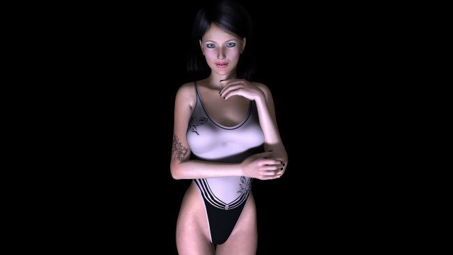 Обои картинки фото 3д, графика, people, люди, взгляд, девушка, фон