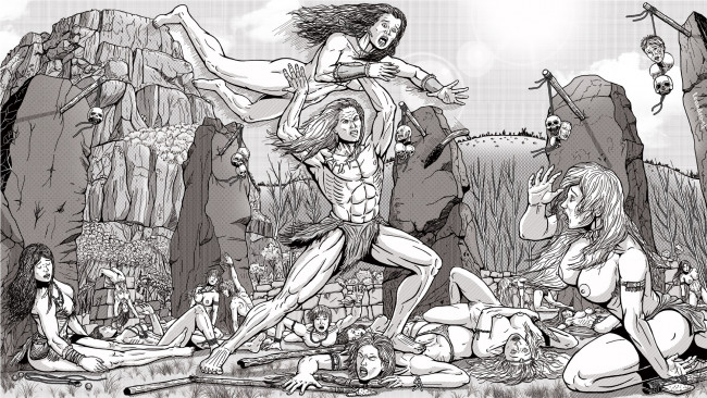 Обои картинки фото рисованные, люди, драка