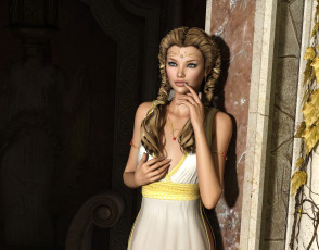 Картинка 3д+графика люди+ people девушка улыбка взгляд