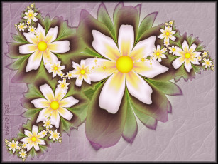 Картинка 3д+графика цветы+ flowers цвета фон узор