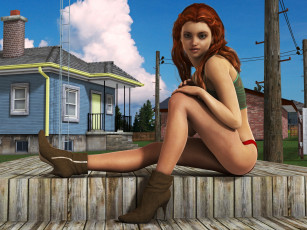 Картинка 3д+графика люди+ people взгляд девушка