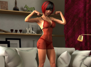 Картинка 3д+графика люди+ people девушка взгляд