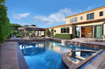 Картинка интерьер бассейны +открытые+площадки двор бассейн отдых