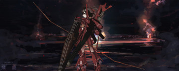 Картинка аниме kantai+collection арт девушка оружие ночь kumonji+aruto hiryuu kancolle rebawoo