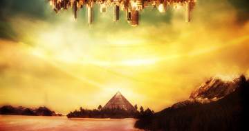 Картинка аниме evangelion город