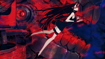 Картинка аниме kantai+collection монстр девушка зубы пасть демон рога арт