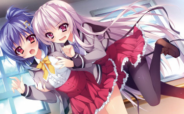 Картинка аниме *unknown+ другое форма смушение девушки падение небо окно