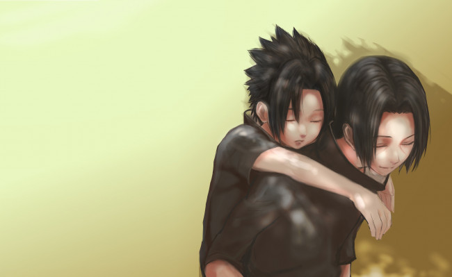 Обои картинки фото аниме, naruto, sasuke, art, uchiha, братья, itachi