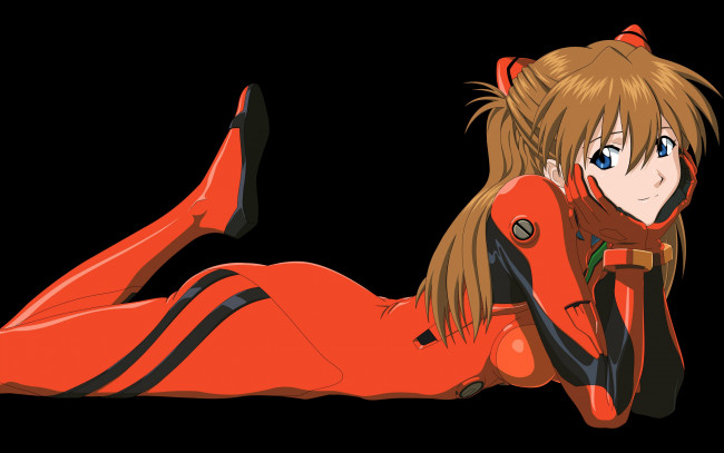 Обои картинки фото neon genesis evangelion, аниме, evangelion, soryu, лежит, asuka, langley, взгляд, девушка