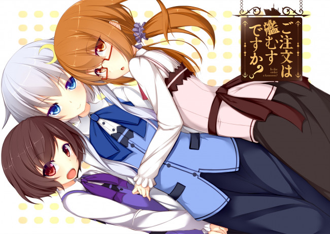 Обои картинки фото аниме, kantai collection, обьятия, арт, девушки