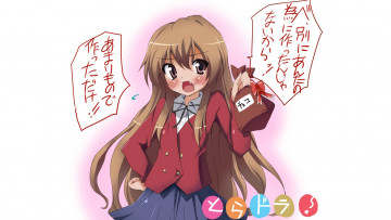 Картинка аниме toradora девушка взгляд фон
