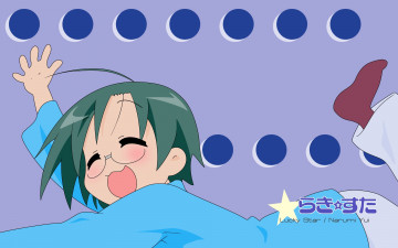 Картинка аниме lucky+star взгляд девушка фон