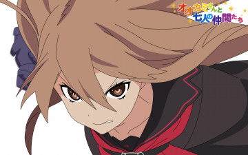 Картинка аниме ookami-san+to+shichinin+no+nakama-tachi девушка взгляд фон