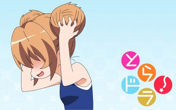 Картинка аниме toradora девушка взгляд фон