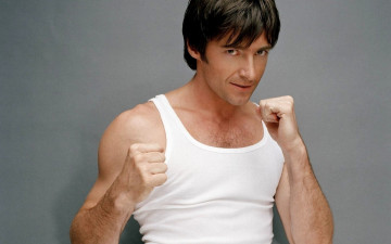 Картинка мужчины hugh+jackman кулаки улыбка актер хью джекмэн майка
