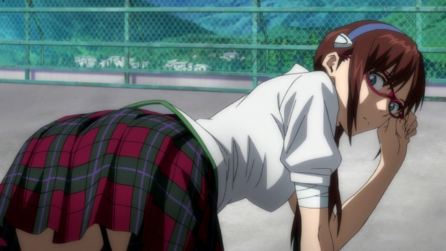 Обои картинки фото аниме, evangelion, девушка, взгляд, фон