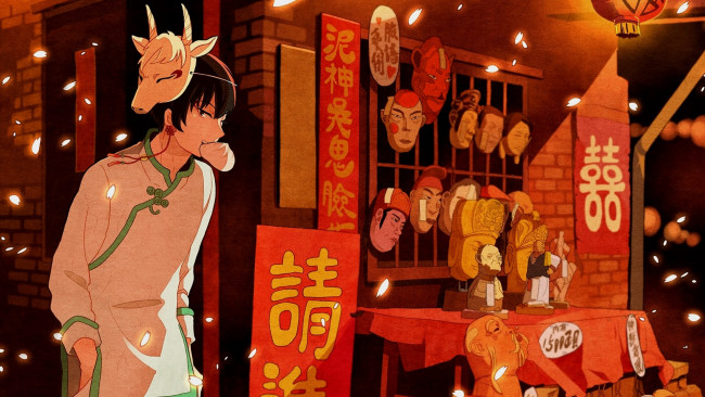 Обои картинки фото аниме, hoozuki no reitetsu, хакутаку