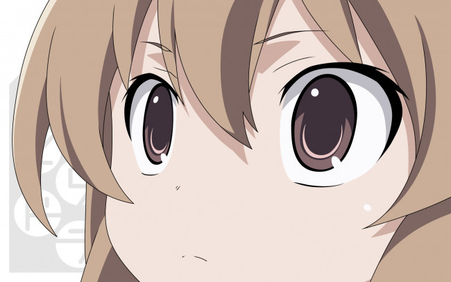 Обои картинки фото аниме, toradora, девушка, взгляд, фон
