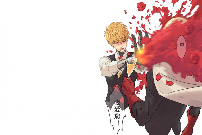Обои картинки фото аниме, one punch man, генос, сайтама