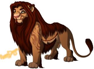 Картинка векторная+графика мультфильмы+ cartoons лев фон