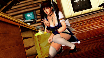 обоя 3д графика, люди , people, девушка, взгляд, фон