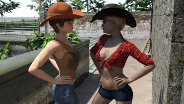 Картинка 3д+графика люди+ people девушки фон взгляд