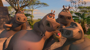 Картинка мультфильмы madagascar +escape+2+africa бегемот четыре растения