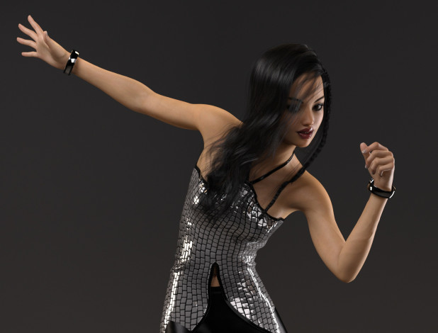 Обои картинки фото 3д графика, люди , people, фон, взгляд, девушка