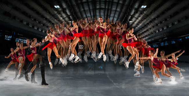 Обои картинки фото спорт, фигурное катание, девушка, мужчина, прыжок