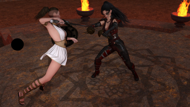 Обои картинки фото 3д графика, фантазия , fantasy, фон, взгляд, девушки