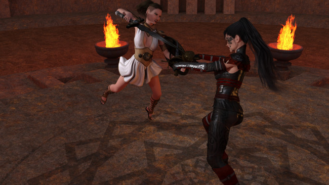 Обои картинки фото 3д графика, фантазия , fantasy, фон, взгляд, девушки