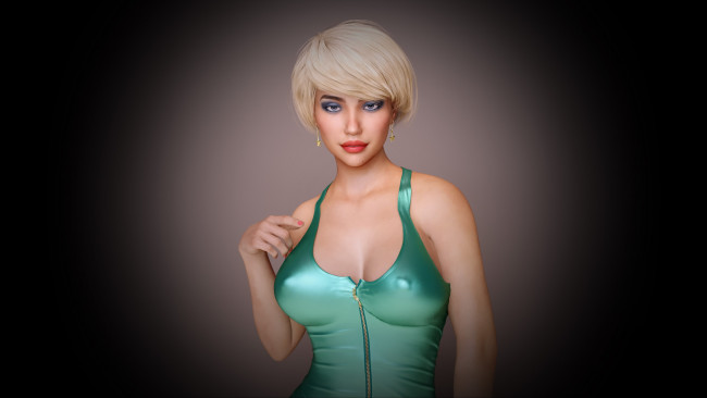 Обои картинки фото 3д графика, люди , people, фон, взгляд, девушка