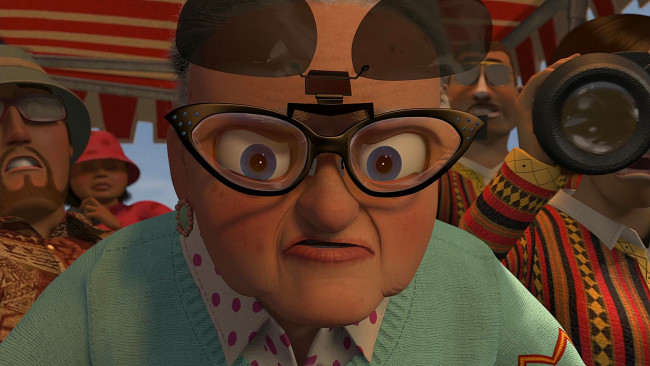 Обои картинки фото мультфильмы, madagascar,  escape 2 africa, бабушка, очки, люди, взгляд